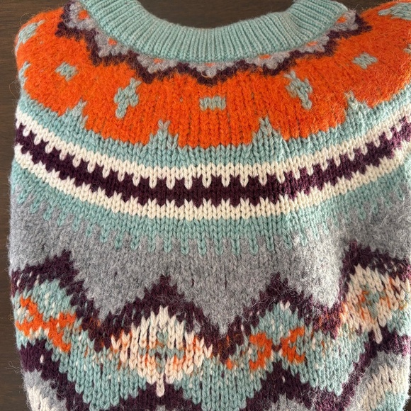 J.Crew Fair Isle Sweater – Seafoam Green Multicolor – NWT – Winter Knit Size S - Picture 6 of 6